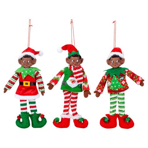 African American Elf Ornaments