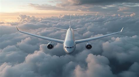Airplane flying over clouds