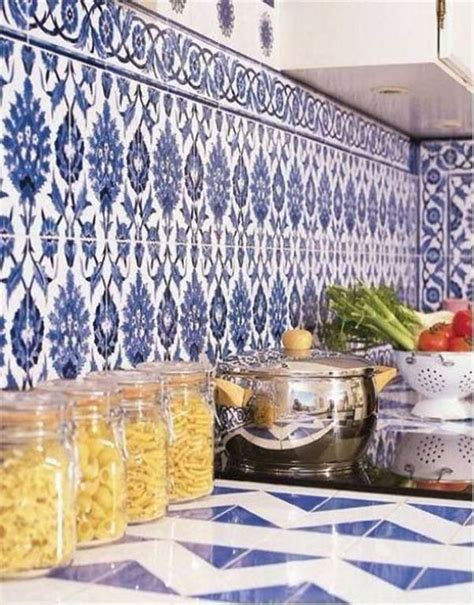 Blue Moroccan Tile Backsplash