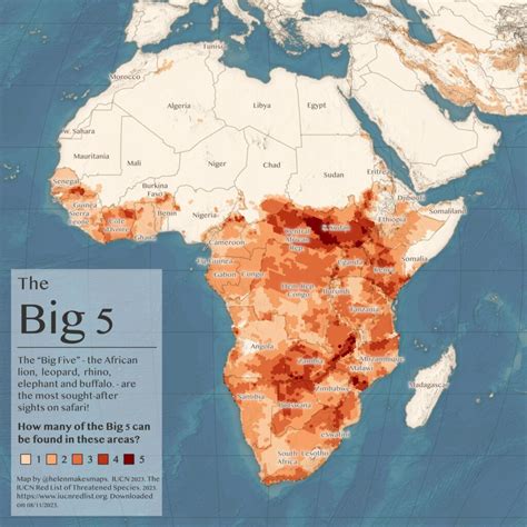 Distribution of the Big Five in Africa