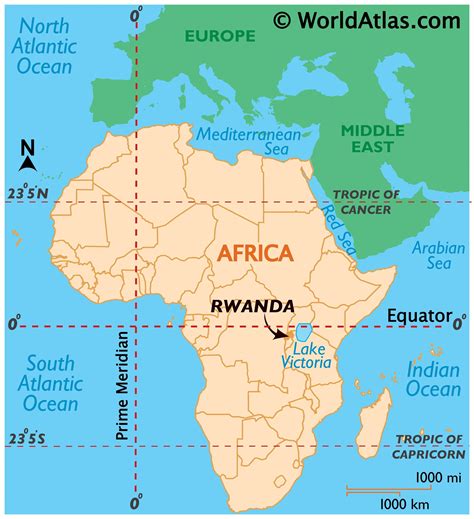 Location of Rwanda in Africa