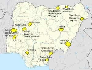 Map detailing Nigeria’s National Parks and Reserves
