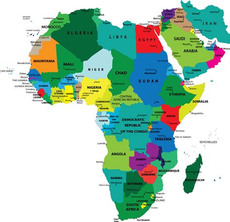 Map of Africa with Capital Cities