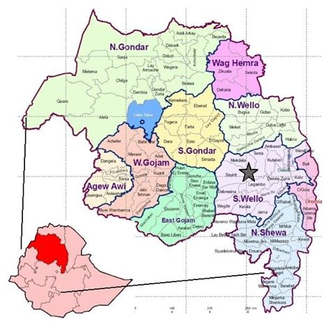 Map of Amhara Region