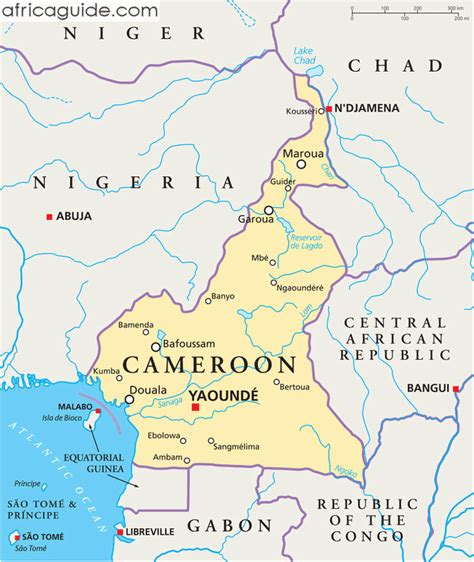 Map of Cameroon and Kenya