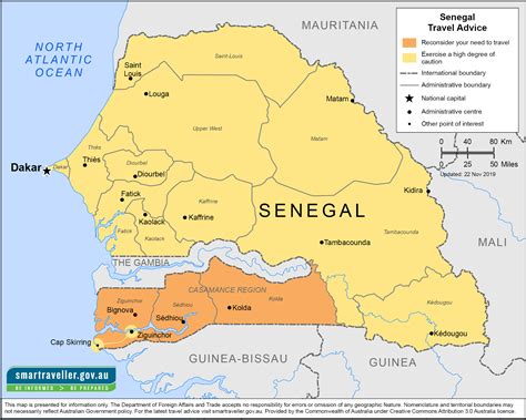 Map of Ghana and Senegal