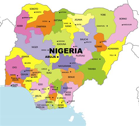 Map of Nigeria's states