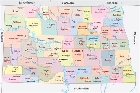 Map of North Dakota