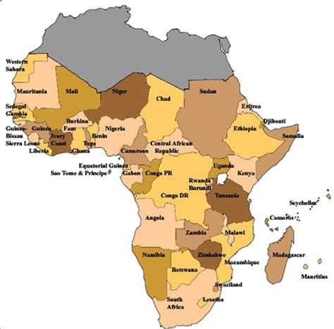 Map of Sub-Saharan Africa
