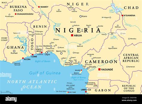 Map of West Africa highlighting Nigeria and Ghana