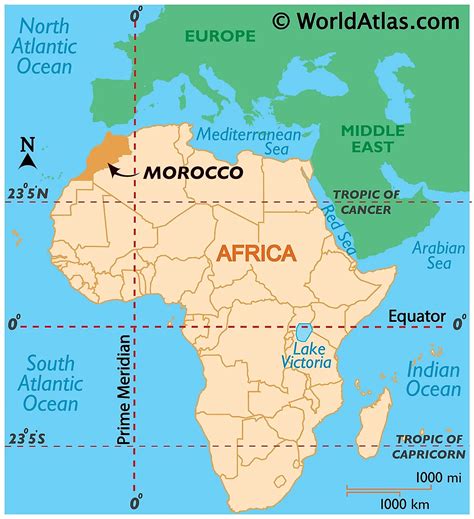 Map showing the location of Morocco and Cairo