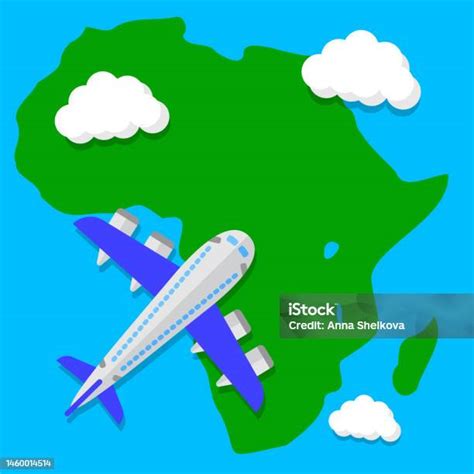Plane flying over Africa