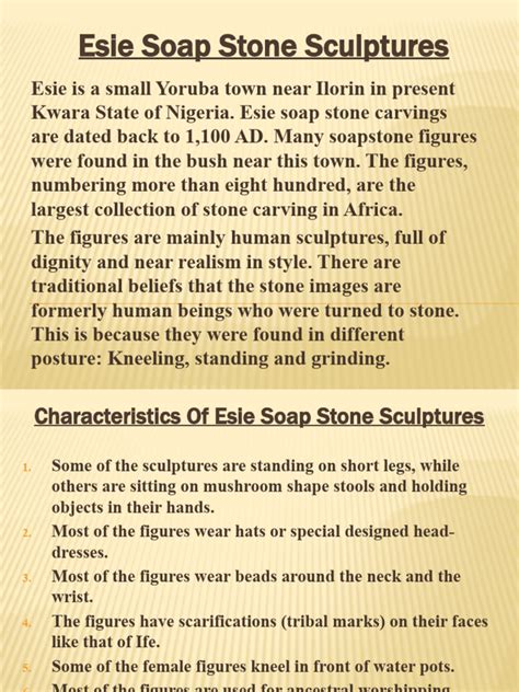 Soapstone sculptures from Esie