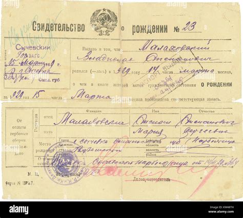 Soviet birth certificate