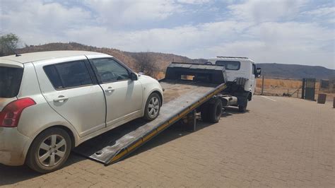 Tayla Swift getting towed from the park entrance.