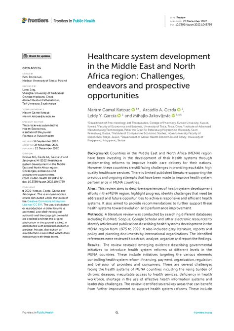 The healthcare system in the MENA region