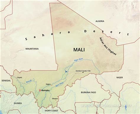 Topography of Mali