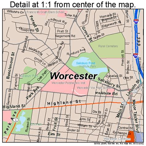 Worcester, MA Location Map