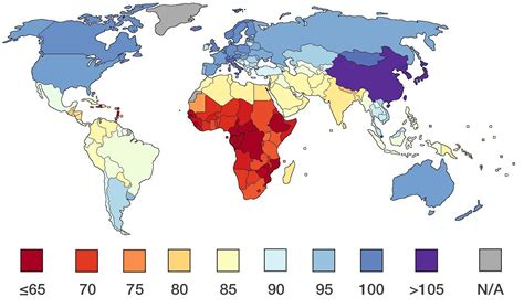 World Map of Average IQ by Country